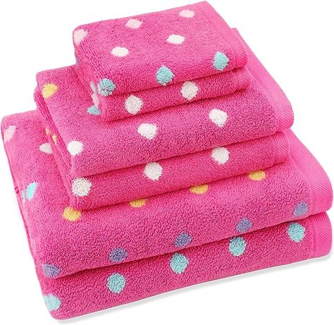 Amazon.com: ORIGINAL KIDS 6 Piece Towel Set - Bath Time Sugar & Spice - 2 Bath Towels, 2 Hand Towels, 2 Washcloths in Bonus Tote Bag - 100% Cotton Jacquard Soft Absorbent Pool Beach Towel Gift - Pink Multicolor : Home & Kitchen College Dorm Room Inspiration, Striped Bath Towels, Beach Towel Gift, Bath Time Fun, Towel Wrap, Girly Accessories, Pool Beach, Kids Bath, Candy Stripes