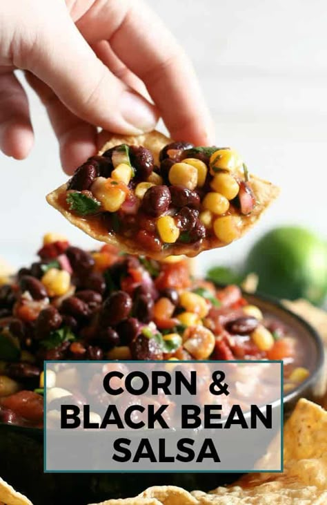 My no cook corn black bean salsa recipe takes 10 minutes to make and is perfect for parties, tailgating and holidays. Make this your new favorite quick appetizer! Black Bean Salsa Recipe, Bean Salsa Recipe, Black Bean And Corn Salsa, Corn Bean Salsa, Cook Corn, Black Bean Corn Salsa, Quick Appetizer, Black Bean And Corn, Black Bean Corn