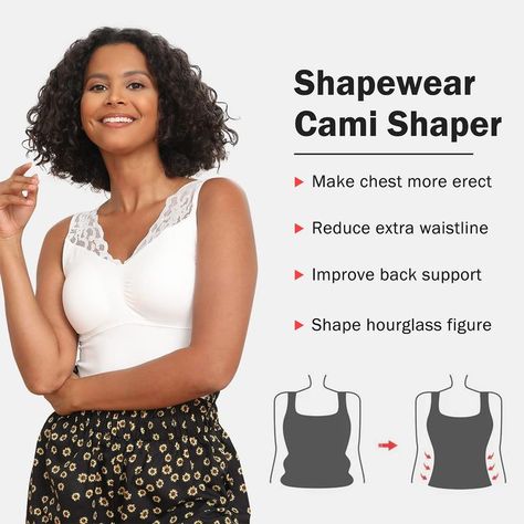 Joyshaper Women’s Camisoles with Built in Bra Shapewear Tank Tops for Women Tummy Control Lace Camisole with Built Bra Fitted Camisole With Built-in Bra For Shapewear, Compressive Shapewear Tank Top With Built-in Bra, Compression Tank Top With Built-in Bra, Full Coverage Shapewear Camisole, Bra Friendly, Compression Shapewear With Built-in Bra Sleeveless, Camisole Bra, Shapewear Tops, Health Dinner, Short Torso