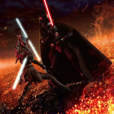 ArtStation - Manuel Rojas Ahsoka Vs Vader, Darth Vader Vs Ahsoka, Vader Wallpaper, Star Wars Ahsoka, Ahsoka Tano, Black Series, Darth Vader, Star Wars, Comics