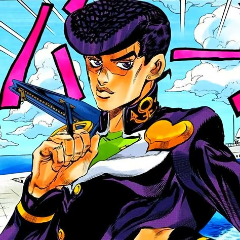 Jojo Profile Pic, Jojo's Official Art, Pose Prompts, Jjba Aesthetic, Jojo Part 4, Jojo Pfp, Jojo Poses, Higashikata Josuke, Wallpaper Watch