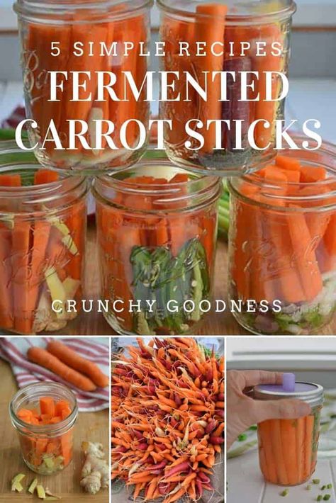 Fermented Carrots, Fermented Vegetables Recipes, Fermented Veggies, Fermentation Recipes, Carrot Sticks, Stuffed Pepper, Fermented Vegetables, Probiotic Foods, Pickled Veggies