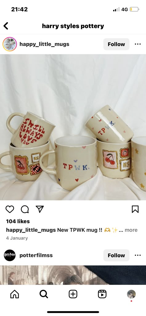 Funky Pottery Painting, Harry Styles Clay, Harry Styles Pottery Ideas, Pottery Painting Ideas Harry Styles, Harry Styles Ceramic Ideas, Harry Styles Inspired Pottery Painting, Harry Styles Mug Painting, Ceramic Painting Ideas Taylor Swift, Pottery Painting Inspo Mug