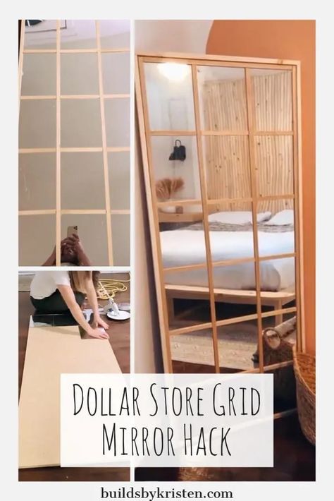 Cheap Diy Mirror Wall, How To Make A Big Mirror Diy, Diy Entryway Mirror, How To Make A Mirror Look Like A Window, Picture Frame Mirror Wall, Large Mirror In Bedroom On Wall, Walmart Mirrors On Wall Diy, Mirror That Looks Like Window, Mirror Squares Wall Diy