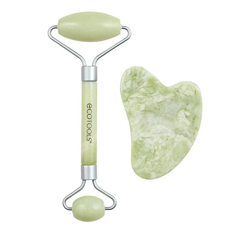 Jade Roller And Gua Sha, Jade Facial Roller, Gua Sha Stone, Roller And Gua Sha, Eye Roller, Facial Skincare, Xmas Wishlist, Mini Facial, Jade Roller