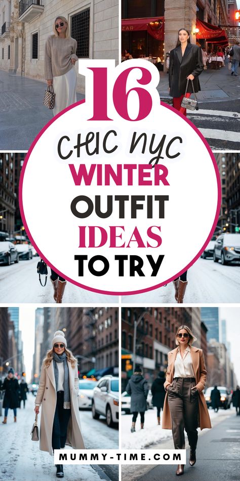 Stay chic and warm this winter with NYC-inspired outfits! 🧥🌆 These trendy looks are perfect for layering and keeping cozy while walking through the city. Whether you’re going casual or dressed up, these outfits are your winter essentials. Save this pin for winter fashion ideas! 📌✨ Nyc Winter Outfits 2025, Walking Winter Outfit, Brooklyn Bridge Outfit Winter, Cold Weather Outfits Ideas, Cute Outfits For Nyc Winter, Winter Outfit For New York City, Rainy Day Outfit Winter Casual, Winter In New York Outfits Aesthetic, New York City Street Style Winter