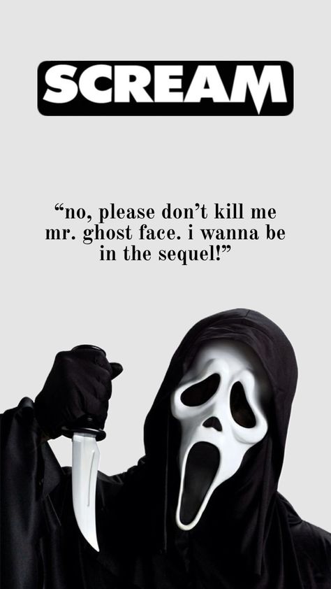 #scream #quotes #horror #horrormovies #90s #ghostface #scarymovie #whatsyourfavoritescarymovie #background #halloween Ghostface Quotes, Ghostface Wallpaper Aesthetic, Scream Quotes, Horror Movie Quotes, Scream 1, Scream Cast, Cute Country Couples, Face Quotes, Halloween Wallpaper Iphone Backgrounds