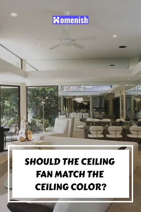 Should The Ceiling Fan Match the Ceiling Color? Gray Ceiling Fan, Ceiling Color, Red Ceiling, Ceiling Options, Dark Ceiling, Beige Color Scheme, Wood Ceiling Fans, Industrial Style Interior, Types Of Ceilings