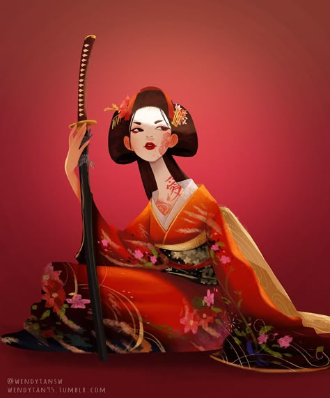 Japanese Woman Character Design, Geisha Character Design, Japanese Character Design, Asian Character Design, I Can Go The Distance, Ronin Samurai, Character Design Challenge, Character Design Girl, Go The Distance