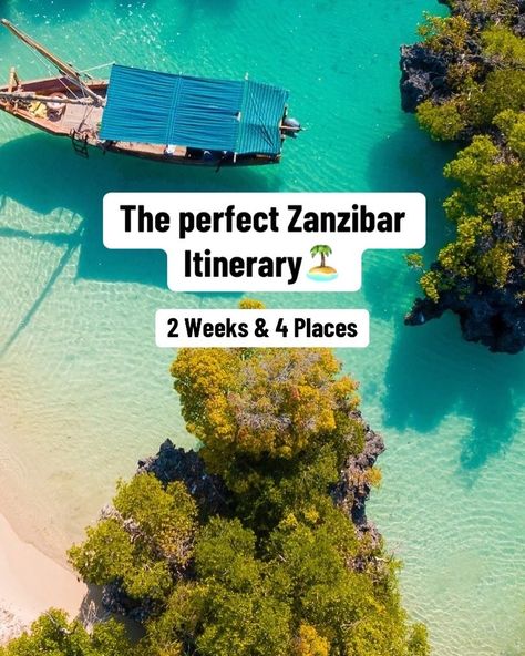 ZANZIBAR: 14 Day Itinerary✍️📍Here are some of the top things to do! (Save for Later) Follow @explorewithmairy for more travel content everyday! Full & detailed guide is now live on my site! •Stone Town: Explore the rich history and vibrant culture in the heart of Zanzibar. •Jozani Forest: Discover unique wildlife and the island’s only national park. •Nungwi Beach: Relax on pristine beaches and enjoy vibrant marine life. •Mnemba Island: Experience ultimate luxury and exclusive diving spots.... Zanzibar Itinerary, Best Budget Honeymoon Destinations, Roadtrip Honeymoon, Adventurous Honeymoon Destinations, Zanzibar Tanzania, Best Places To Vacation, Beach Honeymoon Destinations, Stone Town, Romantic Honeymoon Destinations