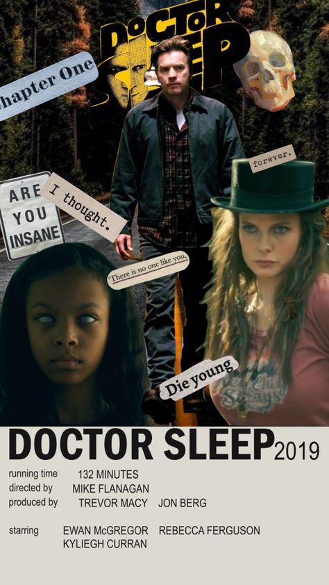 Doctor Sleep #doctorsleep #theshining #horror #ewanmcgregor Doctor Sleep Art, Doctor Sleep Aesthetic, Doctor Sleep Book, Sleep Aesthetic, Doctor Aesthetic, Doctor Sleep, Rebecca Ferguson, Ewan Mcgregor, Die Young