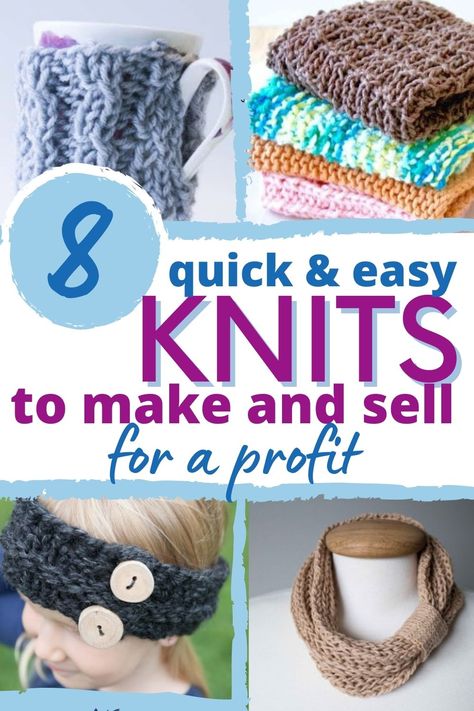 Best Selling Knitted Items, Knitted Items That Sell, Gifts To Knit For Christmas, Knitted Things To Sell, Easy Yarn Crafts Diy Christmas Gifts, Small Knitted Gifts Ideas, Knitting Patterns Gifts, Easy Knitting Gifts, Quick Knitted Gifts