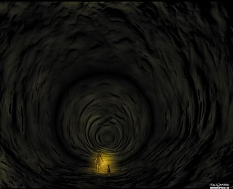 Underground Tunnels Fantasy Art, Dark Tunnel Aesthetic, My Heart And Other Black Holes Aesthetic, Tunnel Painting, Mind Artwork, Cave Photography, Dark Tunnel, Dark Hole, Dark Holes