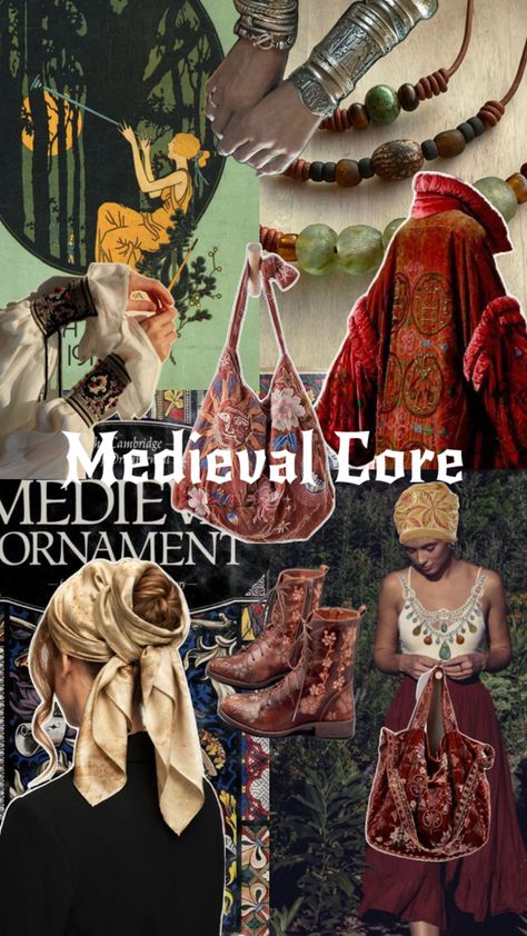 Medievalcore inspired basics, fabrics,hairstyles and accessories Medieval Core, Medieval Outfit, Medieval Party, Edna Mode, Whimsical Fashion, + Core + Aesthetic, Tattoo Styles, Aesthetic Vintage, Middle Ages