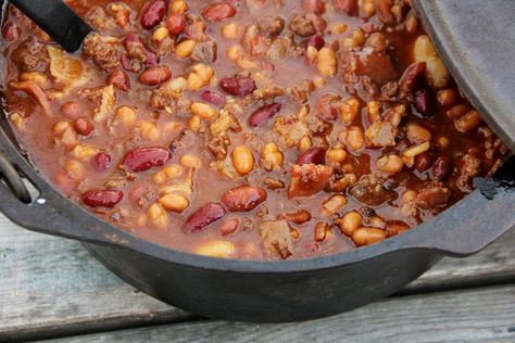 Settler's Beans Old Settlers Beans, Settlers Beans, Pot Of Beans, Perfect Cornbread, Pork N Beans, Cast Iron Pot, Baking Stone, Heart Flutter, Old Fashioned Recipes