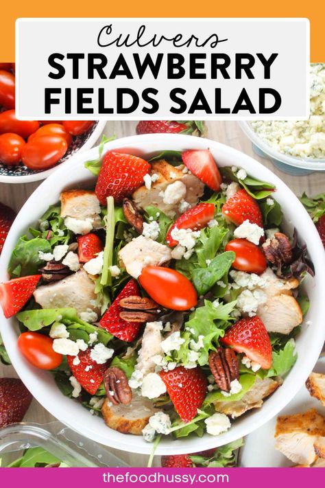 Wendys Strawberry Salad Recipe, Strawberry Fields Salad, Lettuce Salads, Awesome Salads, Salad Copycat, Salad Spring, Strawberry Salad Recipe, Strawberry Chicken Salad, Food Sides