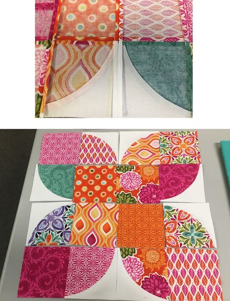 Circle Quilt Patterns, Half Square Triangle Quilts Pattern, Drunkards Path Quilt, Drunkards Path, Patchwork Quilting Designs, Sew Kind Of Wonderful, Bright Quilts, Circle Quilts, Flower Quilts