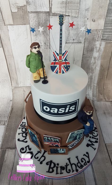 Oasis Cake, Guitar Cake, Rock Cake, Oasis Band, Liam And Noel, Cake House, Liam Gallagher, Bday Cake, Little Cakes