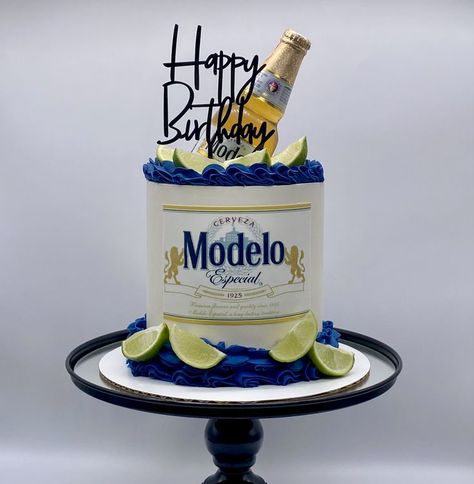 Modelo Cake Beer, 30 Birthday Ideas For Men Cake, 30th Birthday Ideas For Men Cake, Beer Theme Cake, Men Cake Ideas, Modelo Cake, Modelo Beer Cake, Beer Cakes For Men, Beer Themed Cake