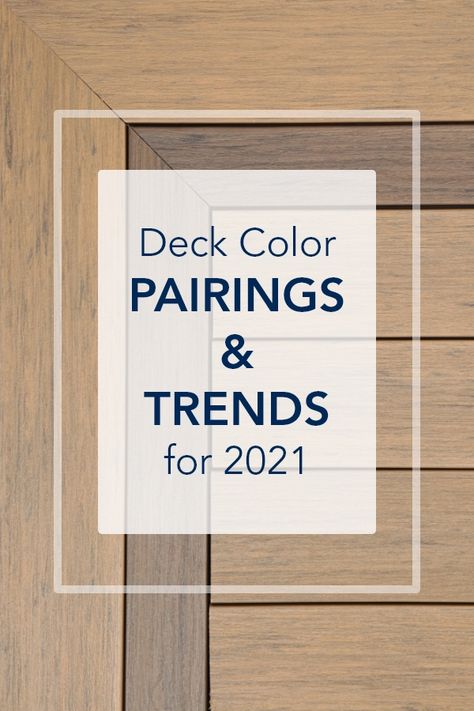 House And Deck Color Combinations, Deck Colour Ideas, Deck Color Combinations, Two Tone Deck Color Ideas, Decking Colours Ideas, Brown Brick Exterior, Composite Decking Colors, Deck Stain Colors, Green Siding