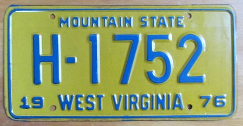 West Virginia license plate (1976) Licence Plates, Family Chiropractic, Usa States, Find Picture, West Virginia, License Plate, Virginia, Novelty Sign