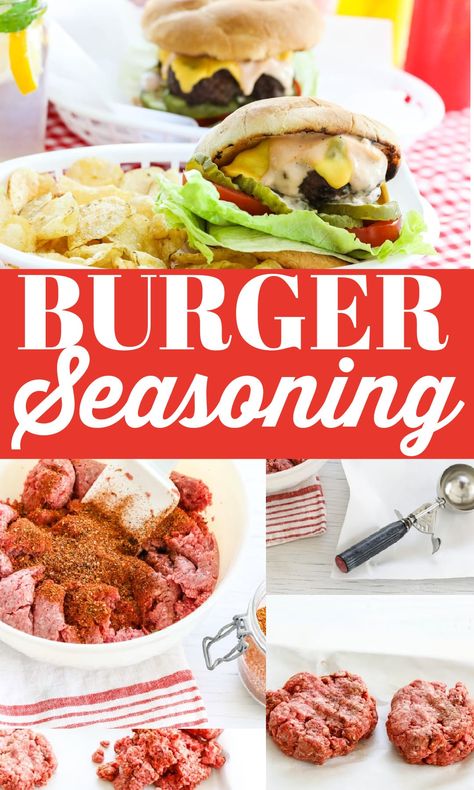 Burger Seasoning Recipe, Hamburger Seasoning Recipe, Grilled Hamburger Recipes, Best Burger Seasoning, Burger Recipes Seasoning, Grilled Hamburgers, Cookout Recipes, Restaurant Foods, Juicy Hamburgers