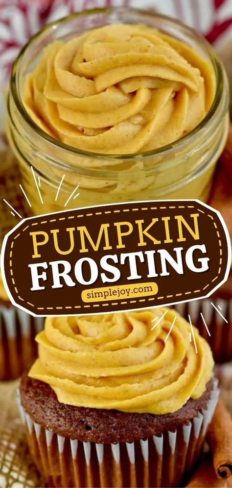 Make every Thanksgiving dessert taste extra special with this simple frosting recipe! This is one of the best pumpkin desserts out there that has such a perfect pumpkin flavor, and would be amazing on a million different things! Everyone will love it! Pumpkin Spice Frosting Recipes, Pumpkin Cream Cheese Frosting, Pumpkin Icing Recipe, Pumpkin Frosting Recipe, Icing Pumpkins, Pumpkin Icing, Pumpkin Frosting, Simple Frosting, Ideas For Cupcakes