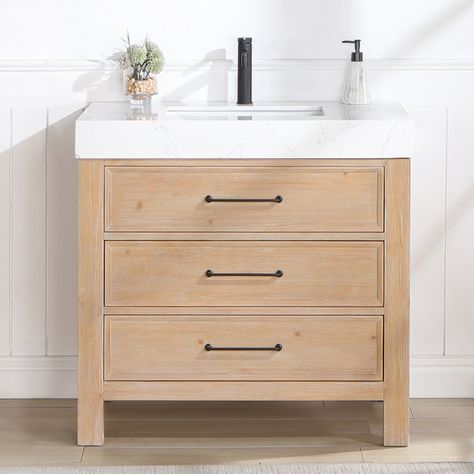 Light Wood Bathroom Vanity, Bathrooms Vanity, Vanities Ideas, 36 Inch Vanity, 36 Inch Bathroom Vanity, 36" Vanity, 36 Bathroom Vanity, Ceramic Undermount Sink, Lights Bathroom