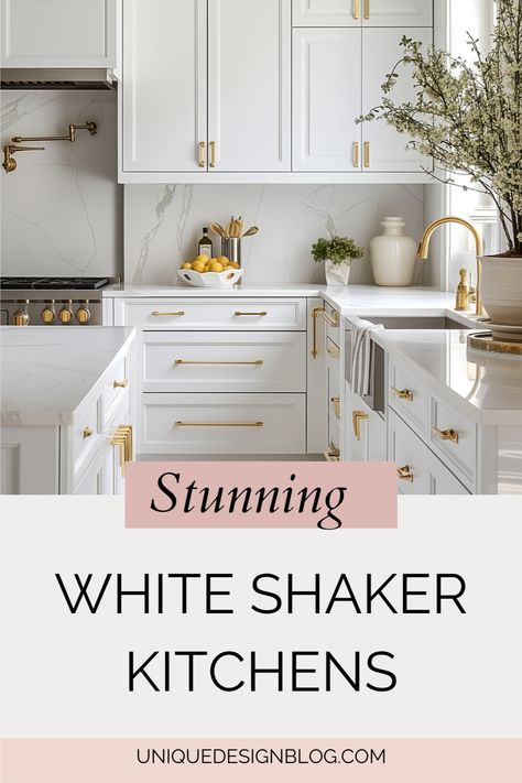 Dive into our captivating collection of 30 white shaker kitchens, each showcasing timeless elegance and modern functionality. My list explores a diverse range of designs, from minimalist chic to classic charm, all featuring the beloved white shaker style. Get inspired by these stunning kitchens that blend aesthetic grace with practical design, perfect for any home. Discover your next kitchen inspiration and embrace the beauty of white shaker cabinets!
 . Kitchen Cabinet Shaker Style, Modern Shaker Cabinets Kitchen, White Kitchen Shaker Cabinets, White Shaker Style Kitchen Cabinets, White Shaker Kitchen Ideas, White Kitchens With Quartz Countertops, Kitchen With Shaker Cabinets, Home Bar Modern, Kitchen Hardware White Cabinets