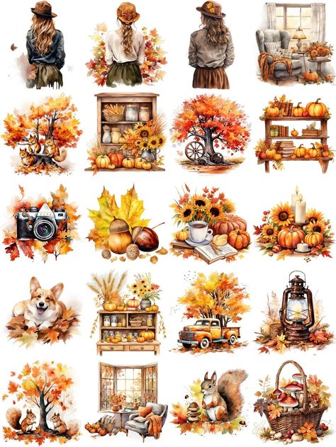 Autumn Stickers Crafts And Scrapbooking stickers kids toys book Decorative sticker DIY Stationery - AliExpress Autumn Tale, Sticker Machine, Diary Decoration, Stickers Kawaii, Autumn Stickers, Fall Watercolor, Decoration Stickers, Diy Stationery, Kids Stickers