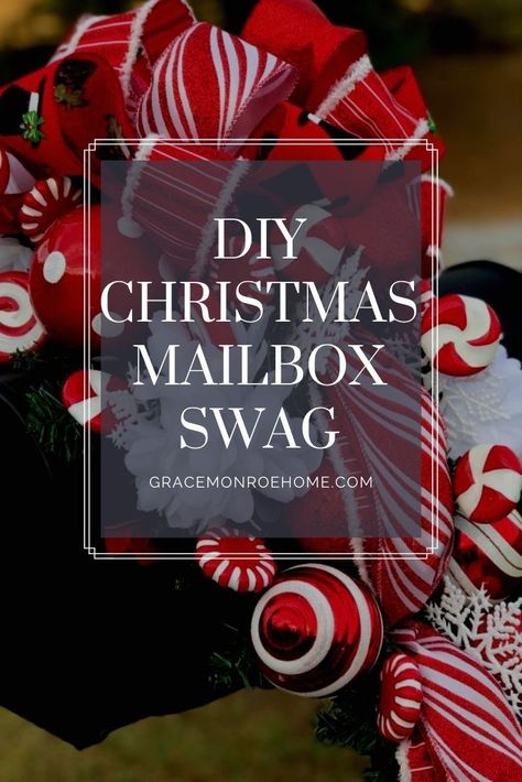 Learn how to create a beautiful holiday swag for your mailbox. #christmas #diy #diyhomedecor #holidaydecor #crafts #mailboxideas #swag #tutorial Christmas Decor Mailbox Ideas, Decorating Mailbox For Christmas, How To Make A Mailbox Swag, Mailbox Garland Christmas Diy, Mailbox Swag Diy How To Make, Mail Box Christmas Decorations, Christmas Mailbox Ideas Diy, How To Make A Christmas Swag, Mailbox Swag Diy