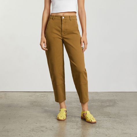 Utility Barrel Pant, Stylish Pants Women, Brown Chinos, Cropped Chinos, Trouser Pants Women, Weekend Outfit, Wool Pants, Orange Brown, Brown Orange