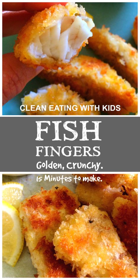 Clean Eating Fish, Homemade Fish Fingers, Clean Eating With Kids, Fish Nuggets, Crispy Fish, Fish Fingers, Eating Fish, Fish Finger, Fish Sticks