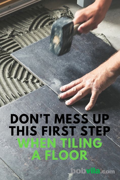 Tile Underlayment: Don’t Mess Up This First Step When Tiling a Floor Diy Floor Tile Installation, How To Tile A Floor, Tiling Floor, Tiling Ideas, Installing Tile Floor, Black Tile Bathrooms, Tile Floor Diy, How To Lay Tile, House Repair