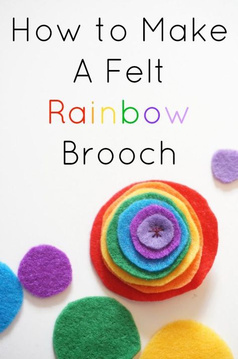 Diy Pride Crafts, Pride Crafts, Rainbow Project, Trendy Sewing Projects, Brooch Diy, Rainbow Crafts, Felt Jewelry, Felt Brooch, Sewing Projects For Kids