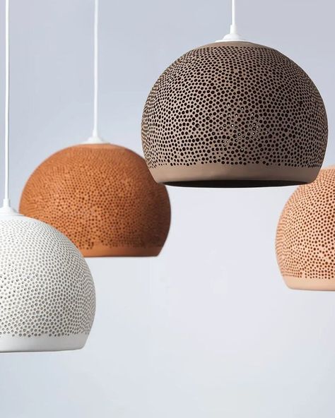 The Sponge Up Pendant Light, an exquisite clay pendant meticulously handcrafted in southern Spain. This stunning pendant showcases a captivating textured surface, resembling a delicate sponge, adding a unique visual appeal to any space. ⁠ ⁠ While this item isn't showcased at the Nook Showroom, we do have samples of the finishes available to demonstrate the material's quality and various options. Ceramic Pendant Light, Contemporary Lighting Design, Diy Lampe, Bedroom Minimalist, Electrical Fittings, Traditional Pottery, Dome Pendant Lighting, Traditional Ceramics, Ceramic Light