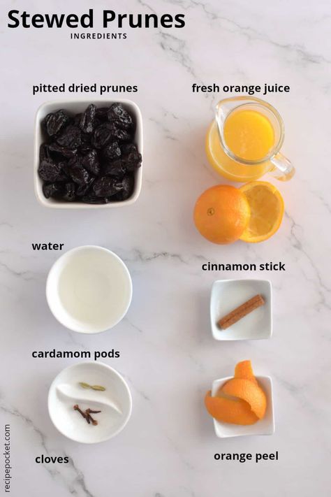 Stewed Prunes Recipes, Prunes Recipes, Prune Smoothie, Stewed Prunes, Cooked Fruit, Temple Food, Prune Recipes, Prune Juice, Orange Juice Recipes