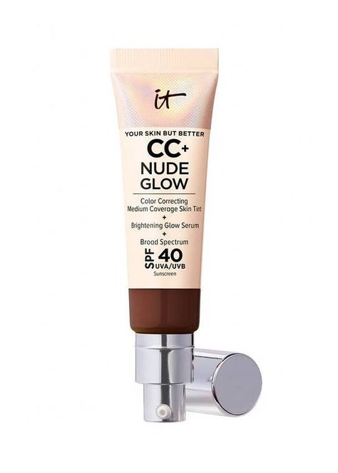 IT Cosmetics CC+ Nude Glow Lightweight Foundation + Glow Serum SPF 40 5 Minute Makeup, Makeup Over 40, Lightweight Foundation, Brighter Skin, Skin Tint, Glow Serum, It Cosmetics, Brighten Skin, Improve Skin Texture