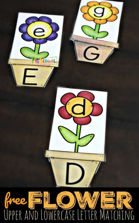 FREE Flower Upper and Lowercase Letter Matching - kids will have fun practicing matching letters in this fun alphabet activity for preschool and kindergarten age kids perfect for spring or summer learning. #alphabet #preschool #kindergarten Preschool Flower Theme, Tk Ideas, Alphabet Letter Matching, Teaching Preschoolers, Letter Matching Activities, Letter Recognition Worksheets, Name Crafts, Alphabet Matching, Spring Preschool