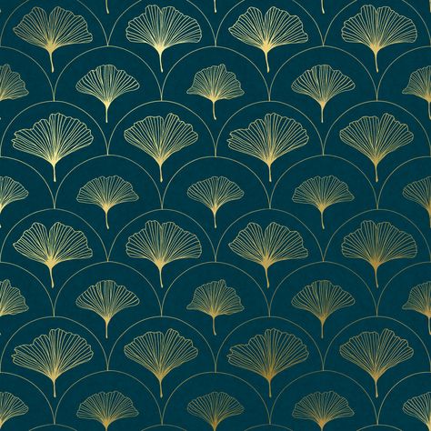 Ginkgo Leaf Pattern, Fall Trees, Metallic Wallpaper, Ginkgo Leaf, Ipad Art, Leaf Wallpaper, Art Deco Inspired, Autumn Trees, Hollywood Glamour