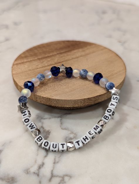 DALLAS COWBOYS Football Fan Nfl Stacking Bracelet How - Etsy Dallas Cowboys Bead Bracelets, Dallas Cowboys Bracelets, Dallas Cowboy Bracelet, Heishi Bead Bracelet, Cowboys Logo, Dallas Cowboys Logo, Dallas Cowboys Football, Cowboys Football, Beads Bracelet Design