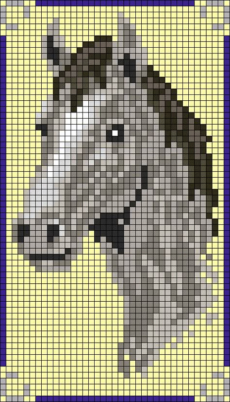 Alpha pattern #128257 variation #240183 | BraceletBook Horse C2c Crochet Pattern, Alpha Patterns Horse, Horse Crochet Blanket Pattern Free, Horse Alpha Pattern, Horse Pixel Art, Horse Cross Stitch Patterns, Pixel Horse, Horse Cross Stitch, Cross Stitch Horse