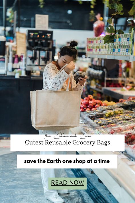 Cute reusable bags reusable shopping bags reusable grocery bags cutest reusable grocery bags sustainability granola girl sustainable efforts sustainable shopping sustainable fashion French Market Bag, Find Your Aesthetic, Fruit Bag, Health Articles Wellness, Reusable Produce Bags, Walking Out, Save The Earth, Bread Bags, Grocery Tote