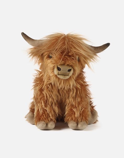 Plush Highland Cow Toy Highland Cow Stuffed Animal, Fluffy Highland Cow, Highland Cow Plush, Crochet Taxidermy, Brown Stuffed Animal, Sound Soft, Cow Stuffed Animal, Plush Craft, Cow Plush