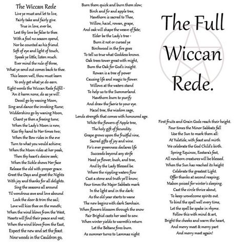 The Full Wiccan Rede – Witches Of The Craft® Wiccan Books, Wiccan Rede, Witch Board, Wiccan Crafts, Wiccan Magic, Which Witch, Wiccan Spell Book, Witchy Tips, Wiccan Witch