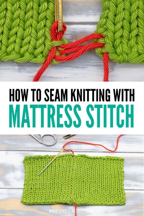 Mattress Stitch Knitting, Knitting Easy, Addi Knitting Machine, Knitting Hacks, Invisible Stitch, Circular Knitting Machine, Knitting Help, Mattress Stitch, Knitting Stitches Tutorial