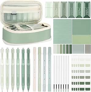 Back To School Stationary, Stationary Kit, Hacks School, Back To School Stationery, Correction Tapes, Sage Green Aesthetic, Pretty School Supplies, Cute Stationary School Supplies, College School Supplies