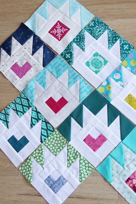 Weekend Sewing: a New Quilt, Bear Paw Quilt Blocks and a Cat or Two Bear Paw Quilt Block, Teal Quilt, Bear Paw Quilt, Bear Quilts, Pink Paws, Bear Paw, Nine Patch, Scrappy Quilt, Paw Pads