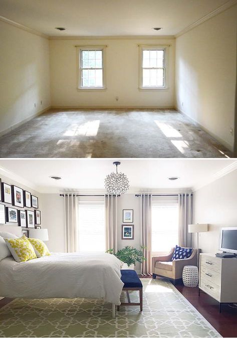 Inspiring before and after from Young House Love -- a beige box becomes a lovely bedroom. Bedroom Updates, Young House Love, Bedroom Renovation, Small Bedroom Decor, After Pictures, Before And After Pictures, After Photos, Master Bedrooms Decor, Home Staging