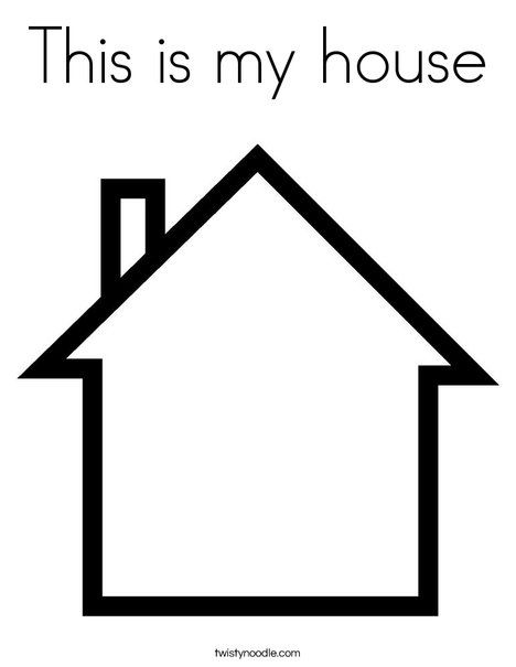 This is my house Coloring Page - Twisty Noodle My House And Family Preschool Theme, My House Art And Craft For Preschool, Family House Craft Preschool, The House That Jack Built Preschool Activities, Building A House Preschool Activities, A House Is A House For Me Activities, House Pattern Printable, Buildings Theme Preschool, House Crafts For Preschoolers